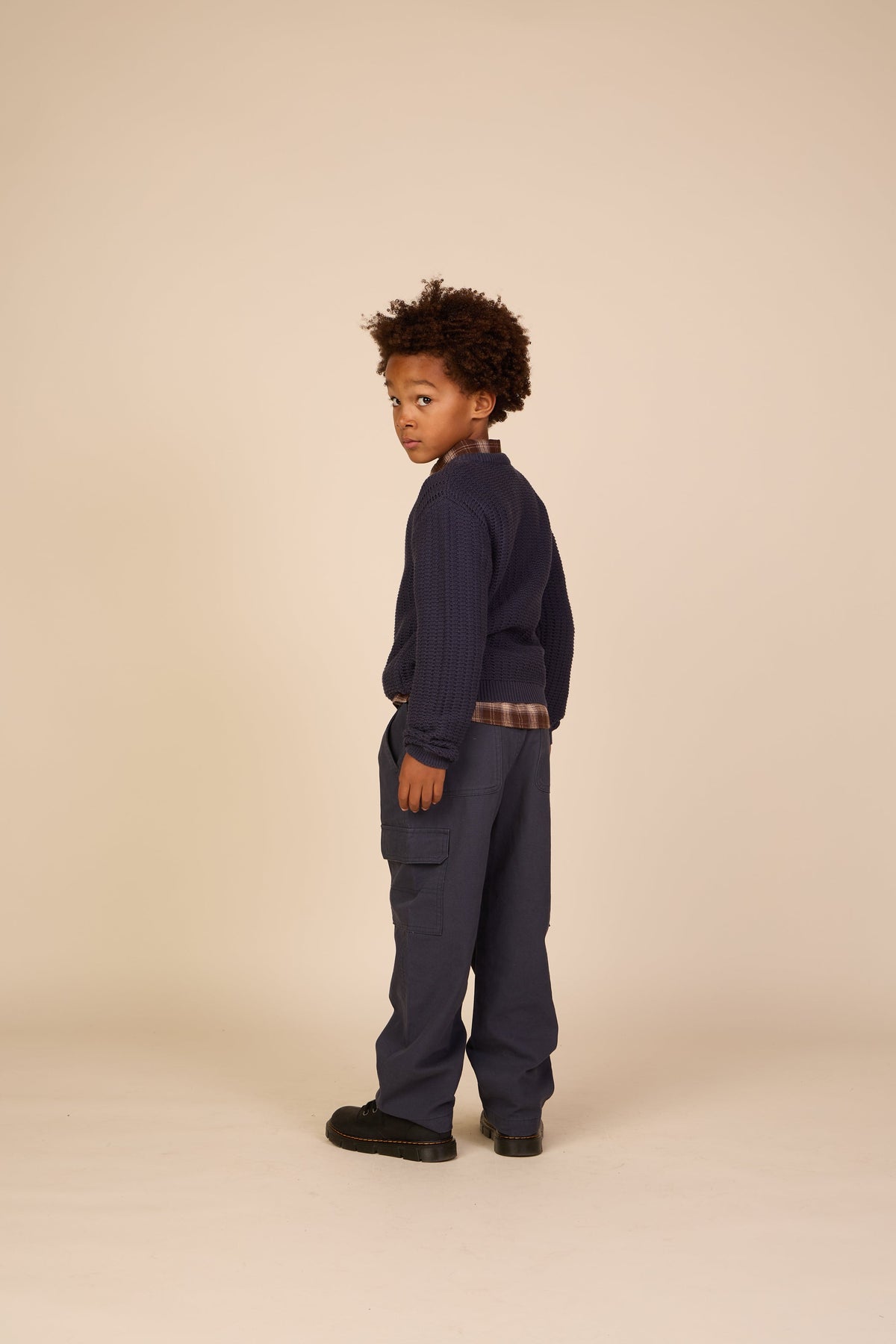 Ensfarvet strik - Tween - Navy | 101282 Brady