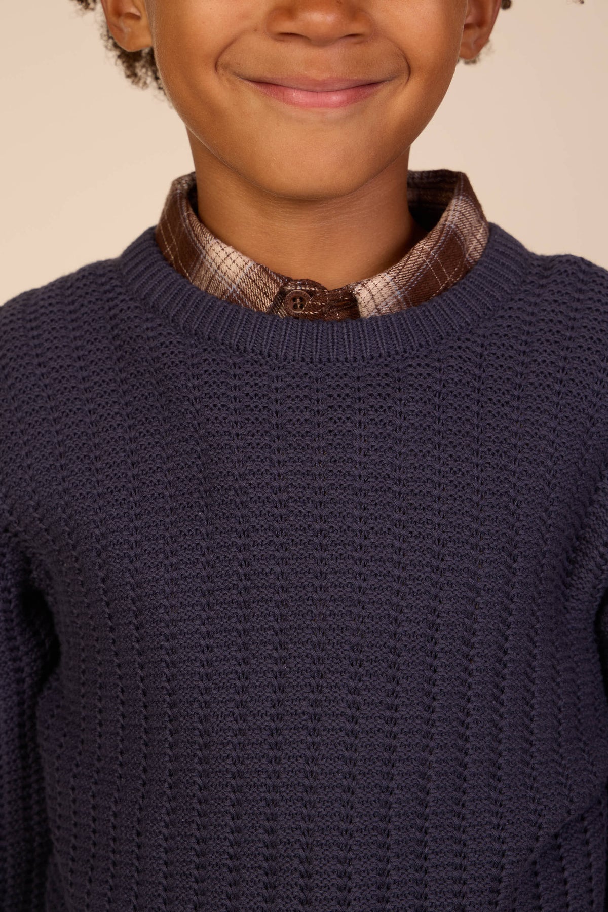 Ensfarvet strik - Tween - Navy | 101282 Brady