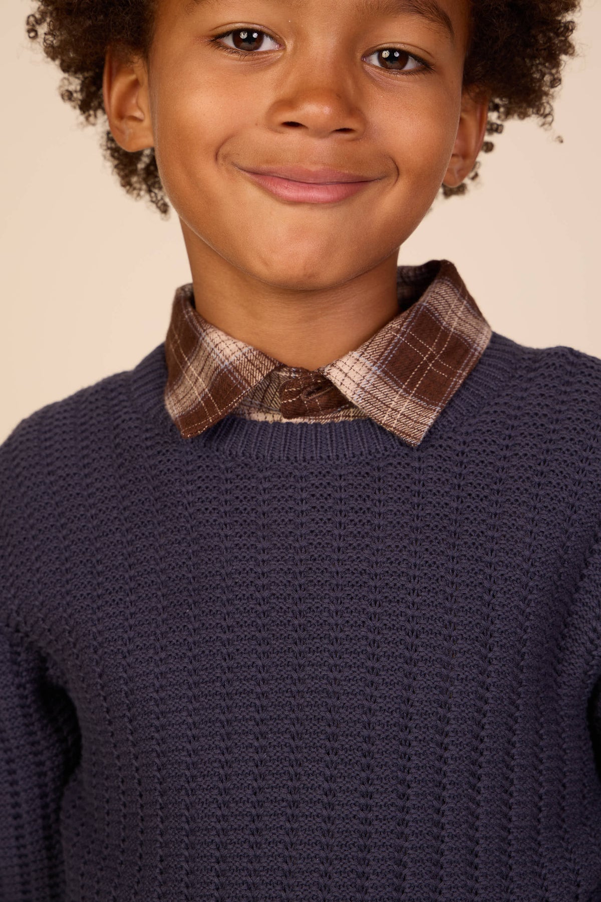 Ternet flannelskjorte Tween - Brown/Navy | 101652 Edwin