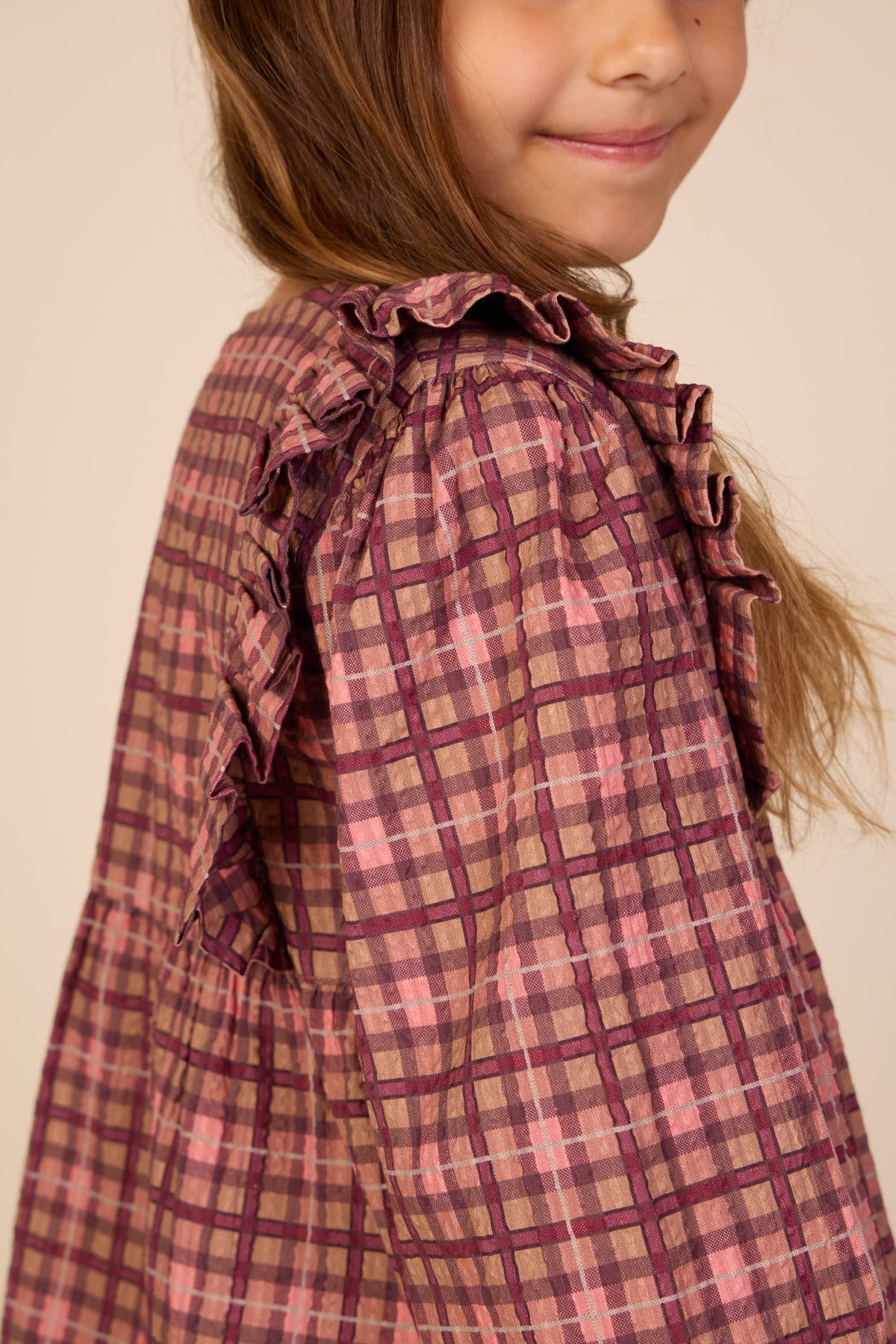 Ternet bomuldsbluse med flæser Tween - Rose | 101494 Penny
