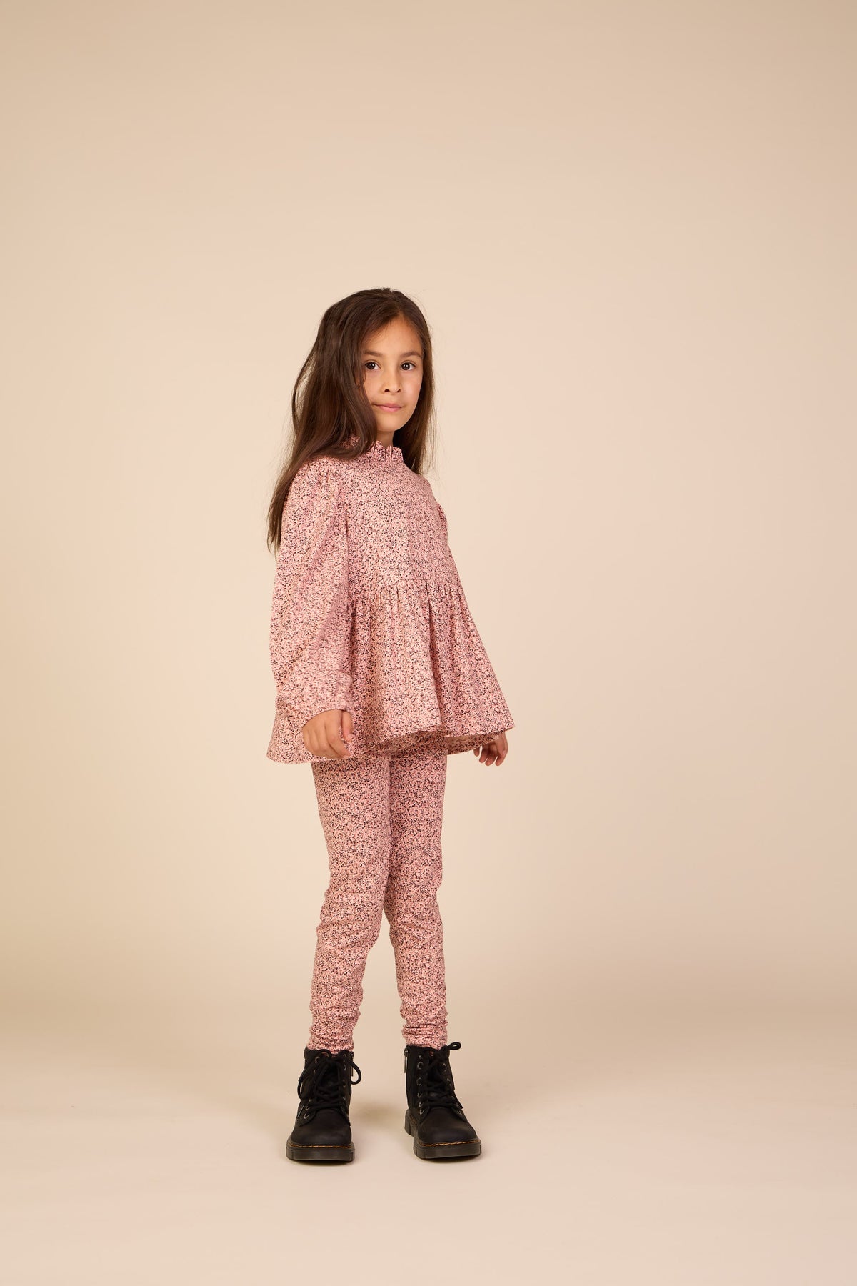 Småblomstrede jerseyleggings Tween - Rose/Bordeaux | 101552 Heidi