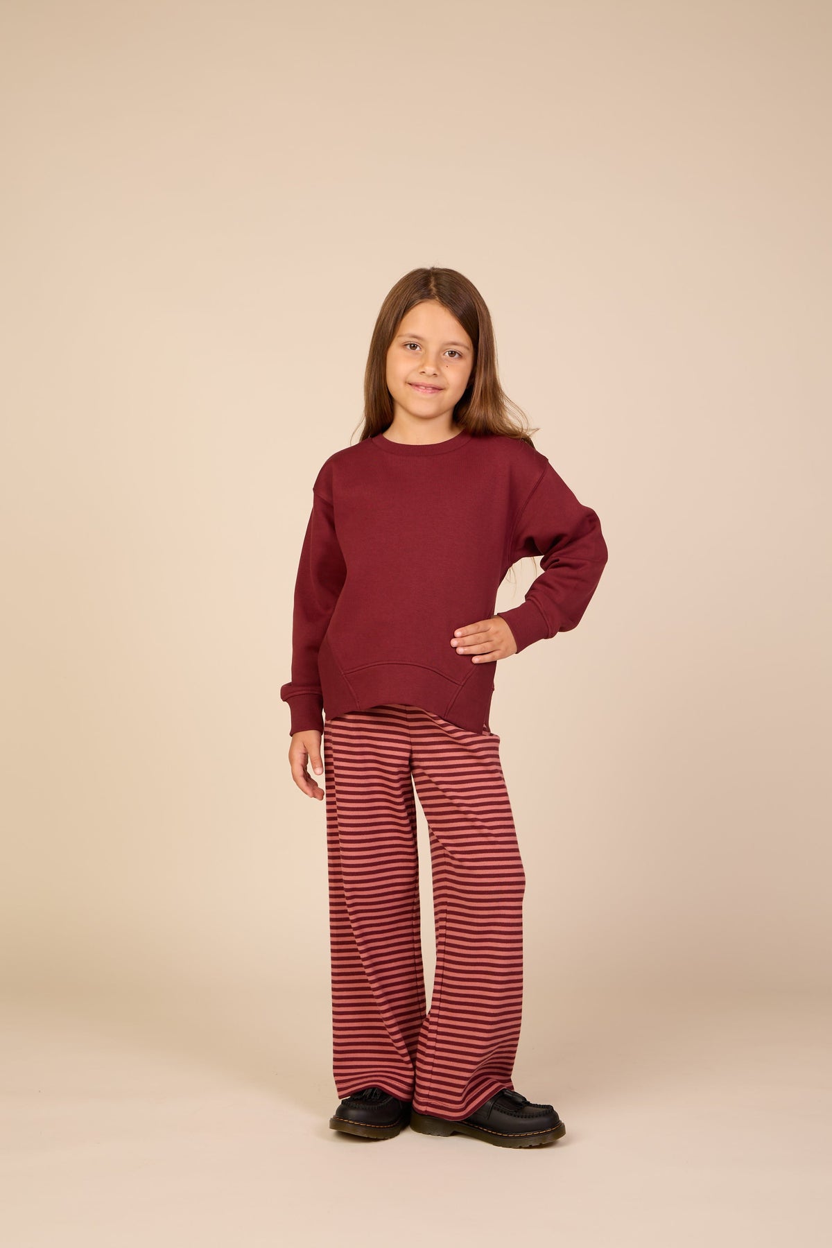 Sweatshirt med ribdetaljer Tween - Bordeaux | 101625 Zoe