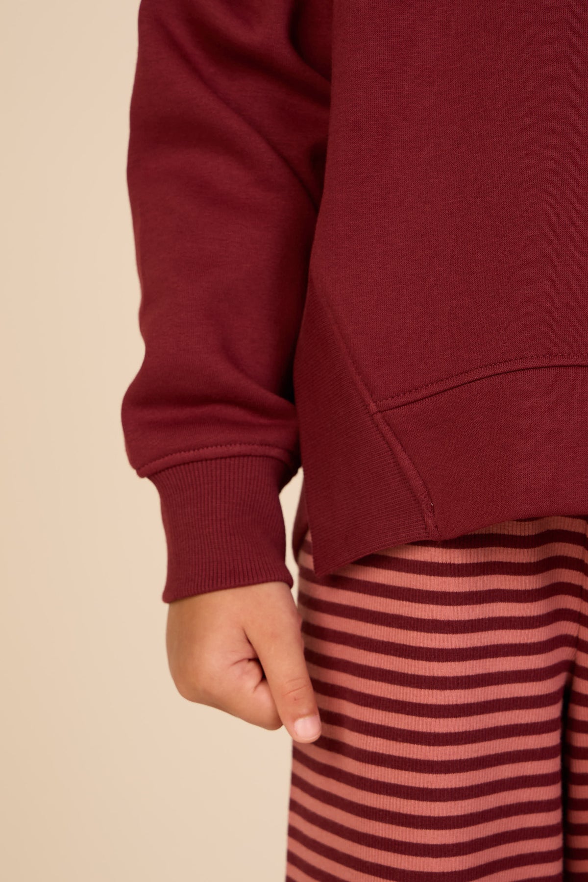 Sweatshirt med ribdetaljer Tween - Bordeaux | 101625 Zoe