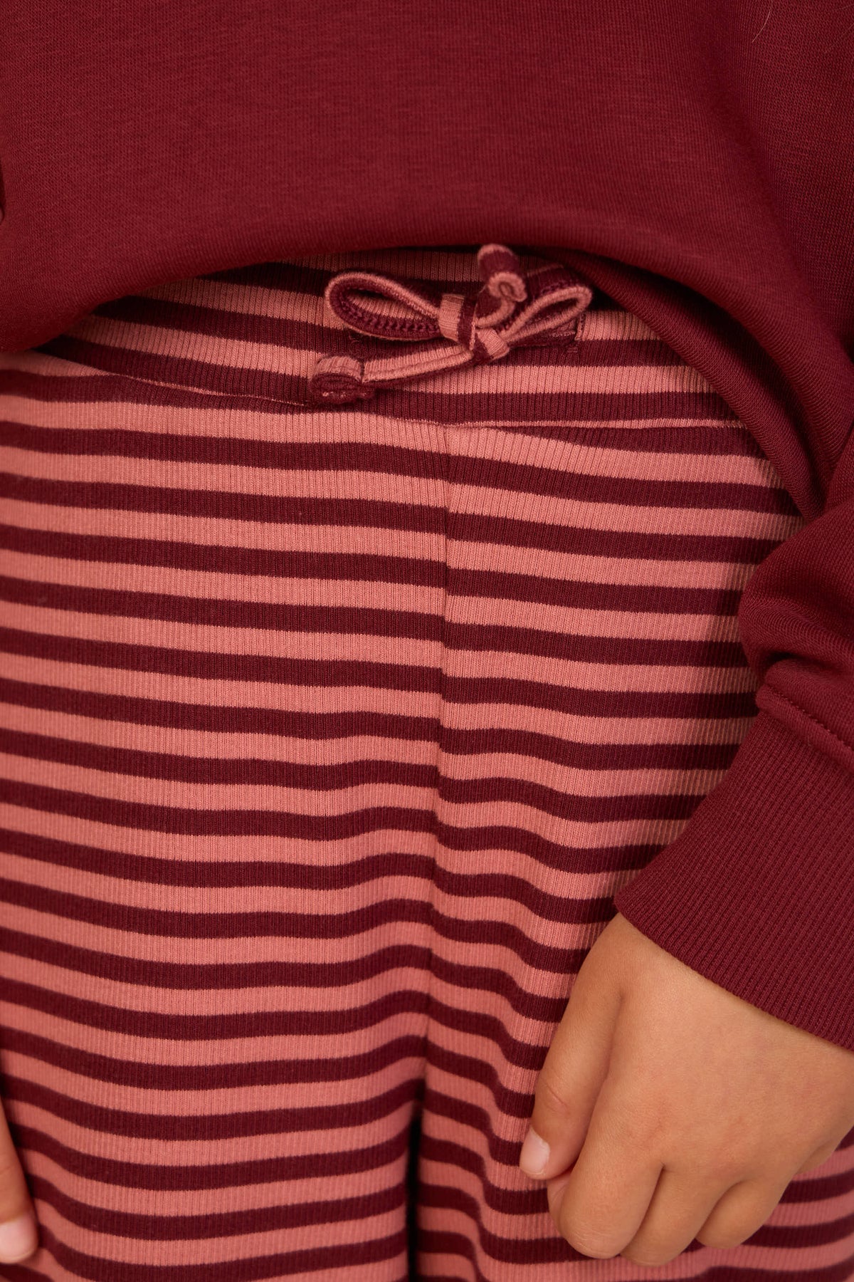 Stribede ribbukser med vide ben Tween - Dusty Rose/Bordeaux | 101607 Gloria