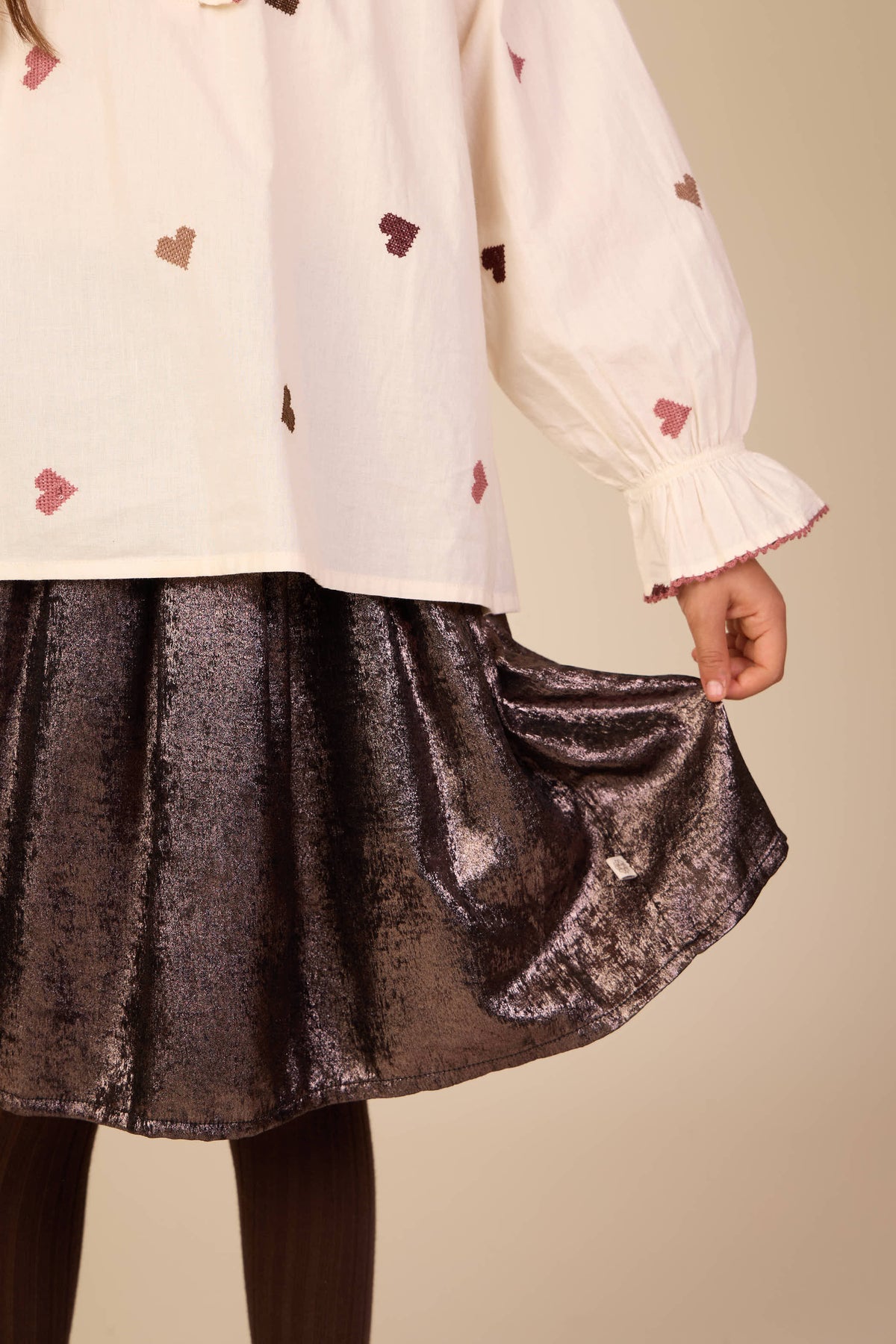 Nederdel med guld-finish Kids - Dark Brown | 101671 Sylvia