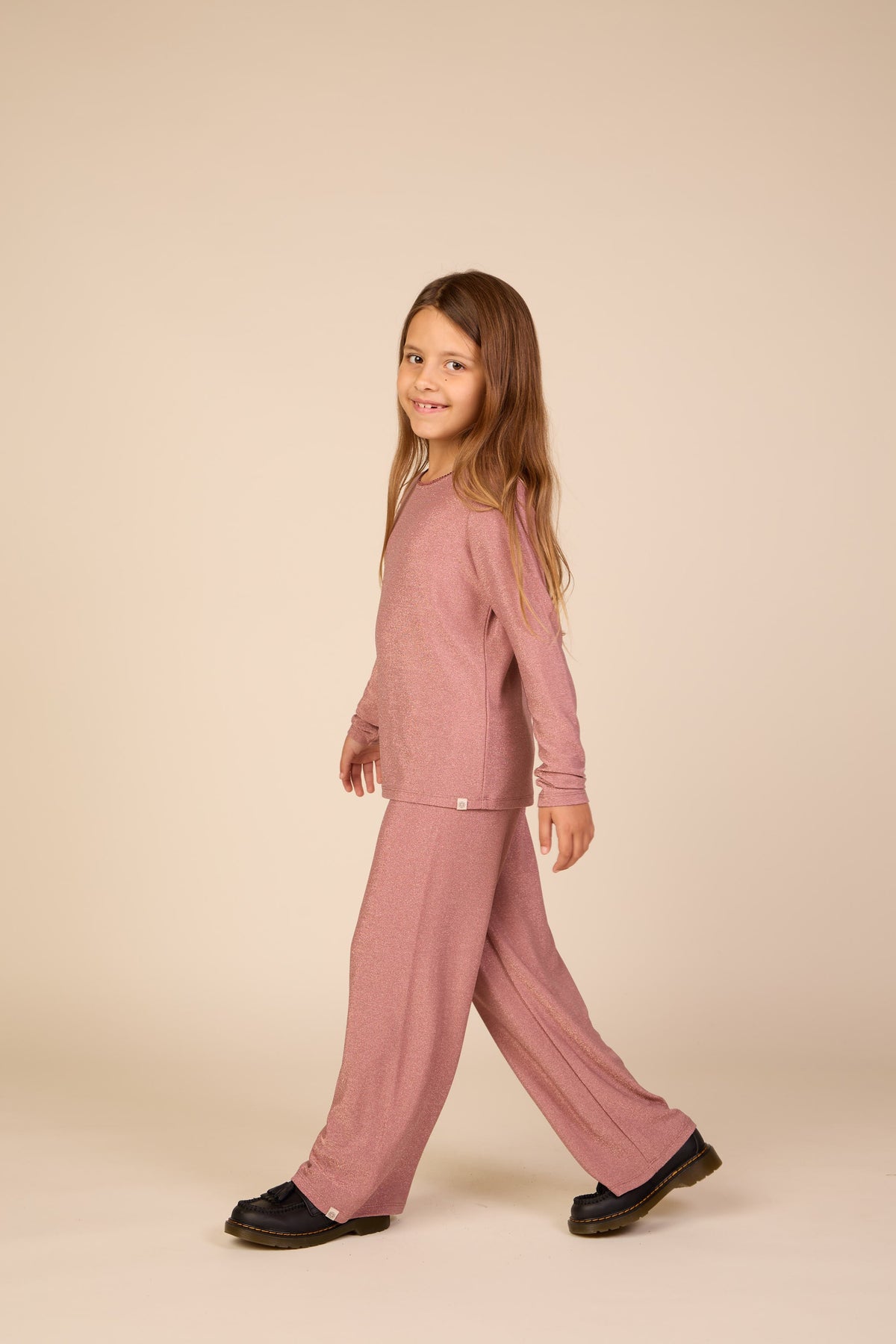 Bukser med lurex Tween - Dusty Rose | 101670 Helen