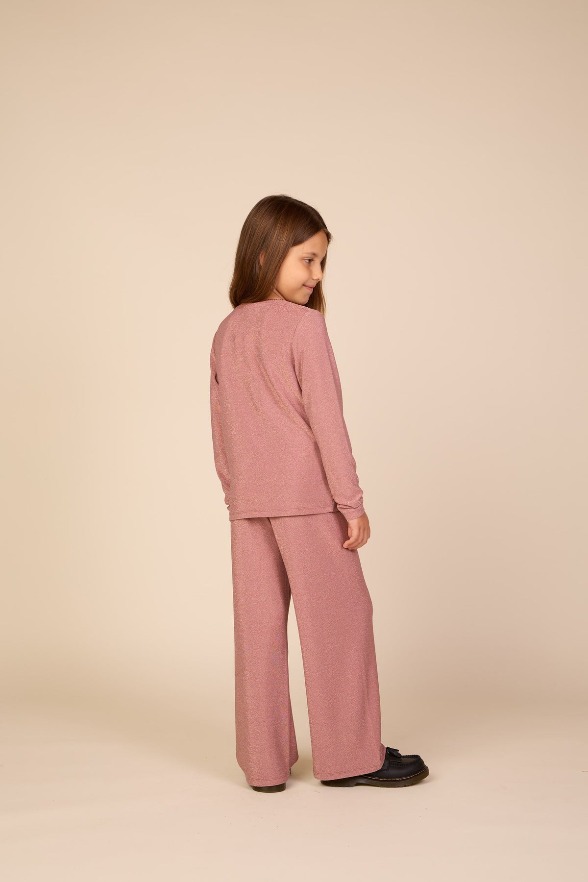 Bukser med lurex Tween - Dusty Rose | 101670 Helen