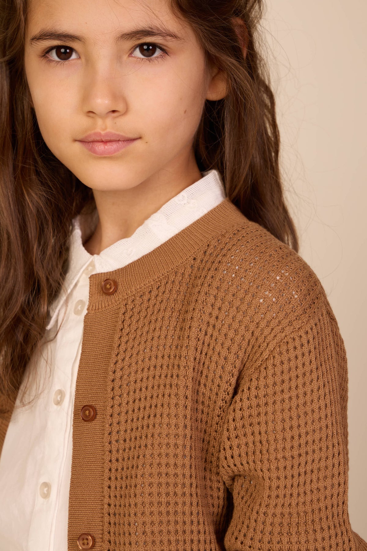 Strikket cardigan i bomuld - Tween - Coconut | 101272 Katie