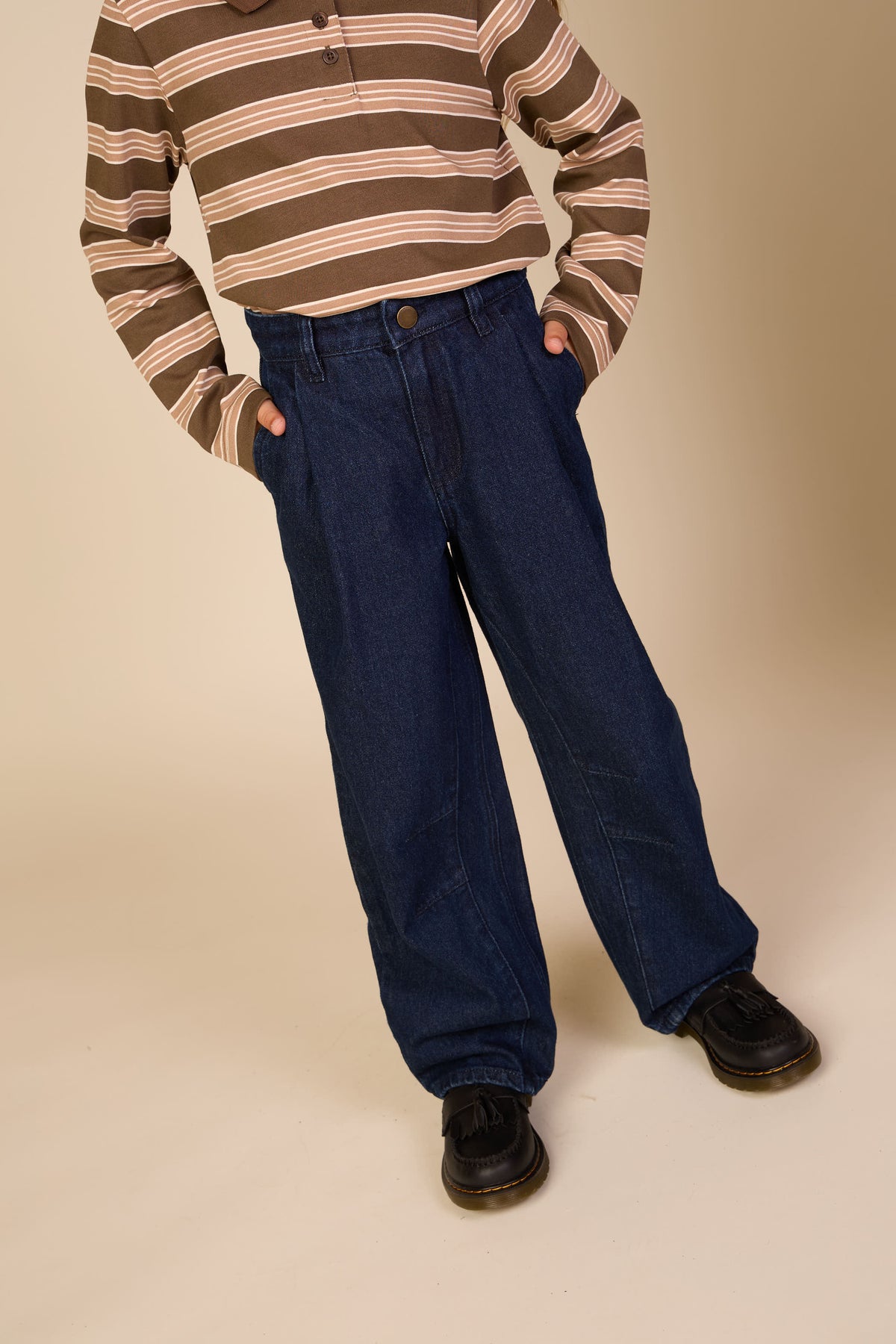 Wide-leg jeans med læg Tween - Dark Blue | 101648 Sadie