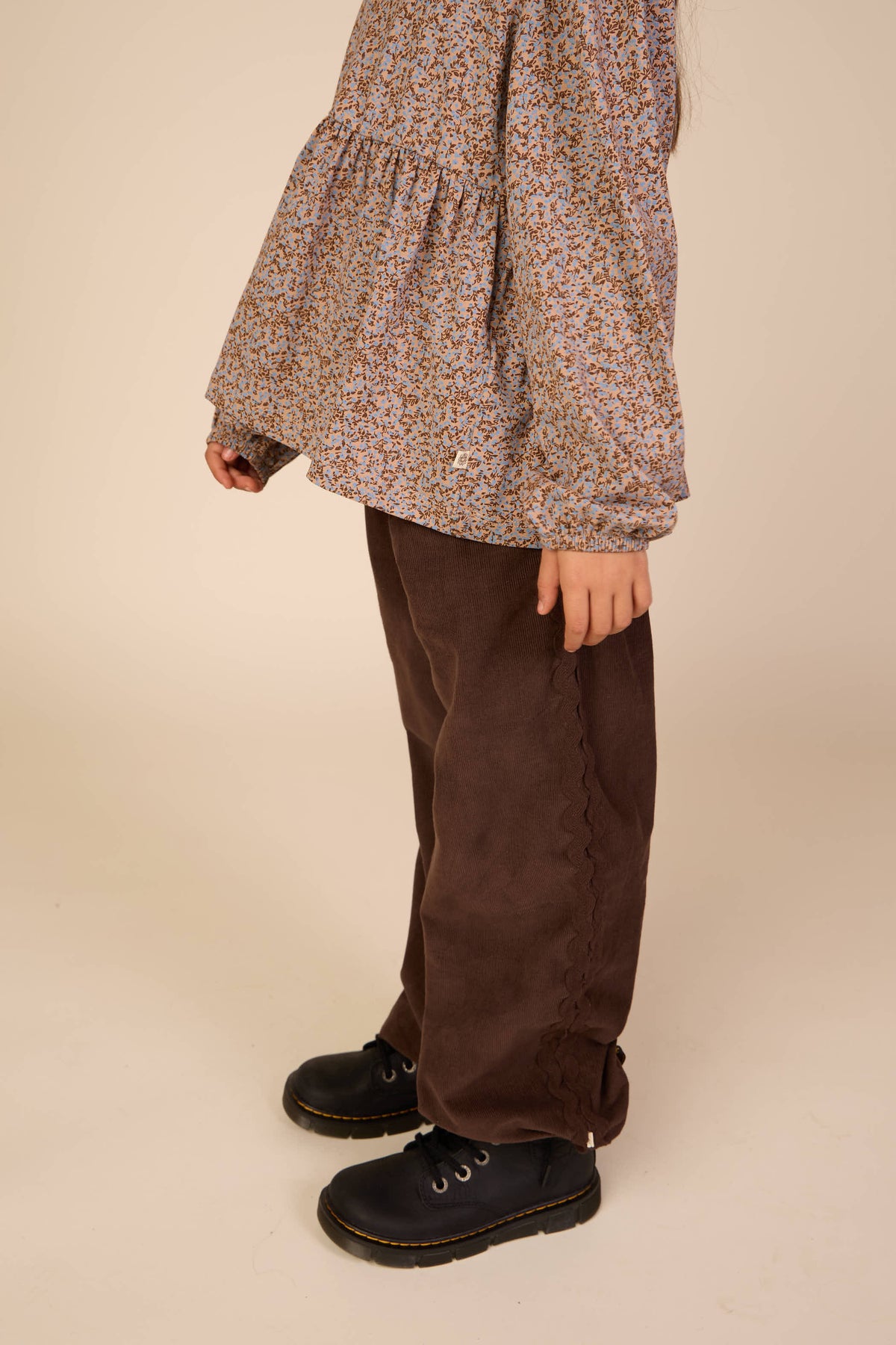 Fløjlsbukser med zig-zag bånd Tween - Dark Brown | 101482 Sille