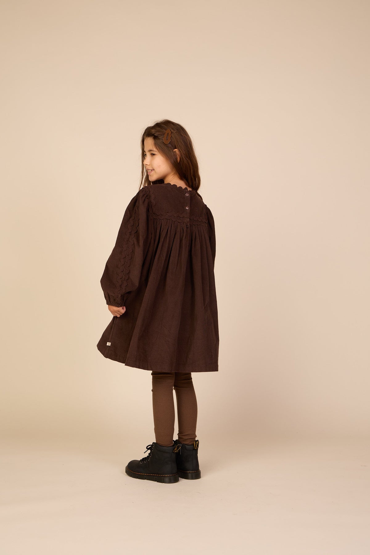 Ribbede leggings i modalblanding Tween - Brown | 101566 Lottie