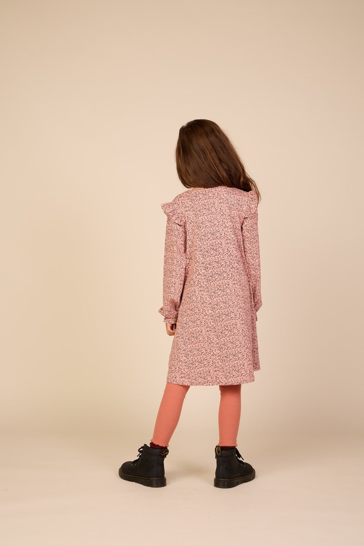 Småblomstret jerseykjole Tween - Rose/Bordeaux | 101556 Heidi