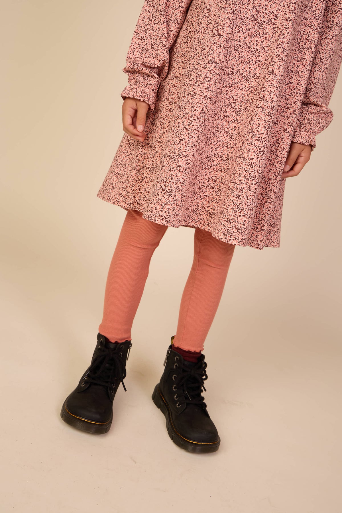Ribbede leggings i modalblanding Tween - Dusty Rose | 101568 Lottie