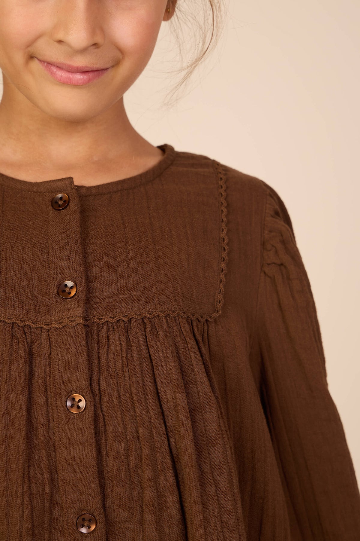 Bluse i musselin Tween - Brown | 101464 Celina