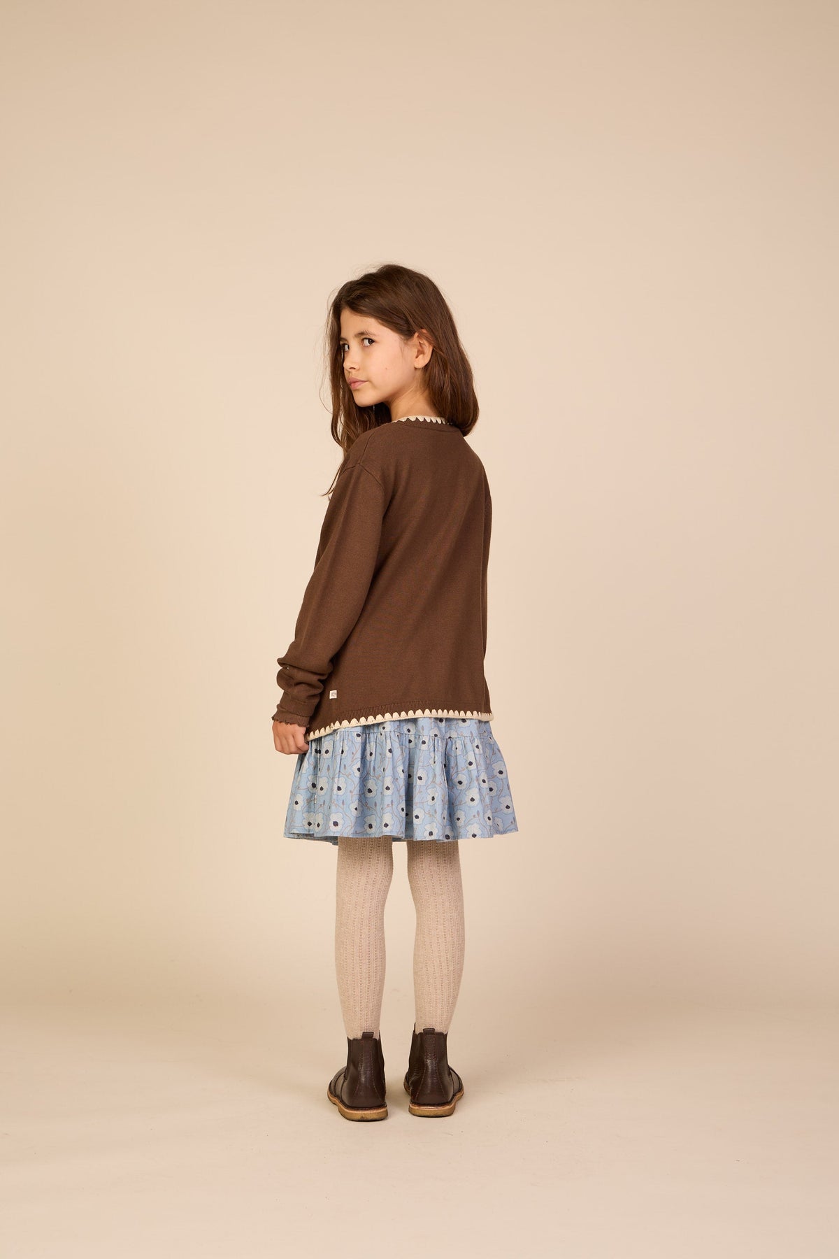 Blomstret bomuldsnederdel Tween - Blue/Brown | 101432 Nova