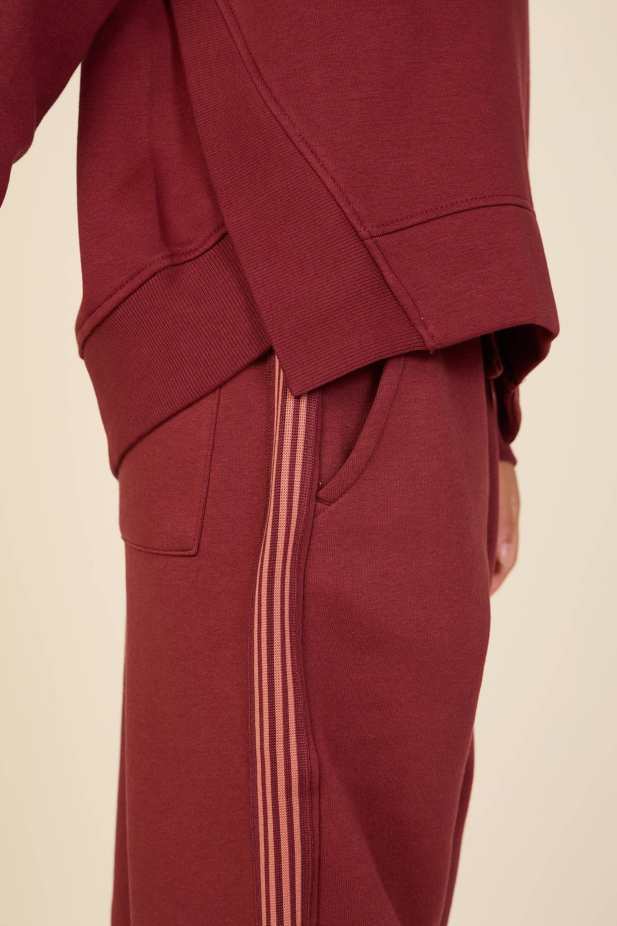 Sweatshirt med ribdetaljer Tween - Bordeaux | 101625 Zoe