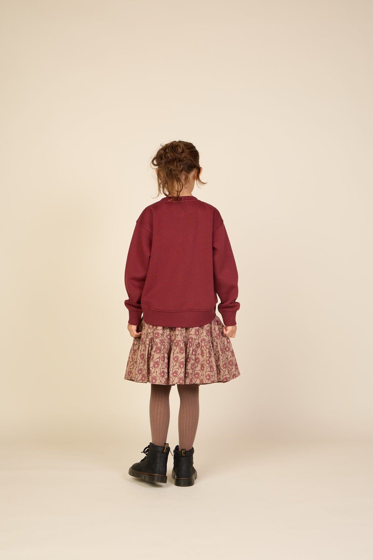 Blomstret bomuldsnederdel Tween - Rose/Bordeaux | 101430 Nova