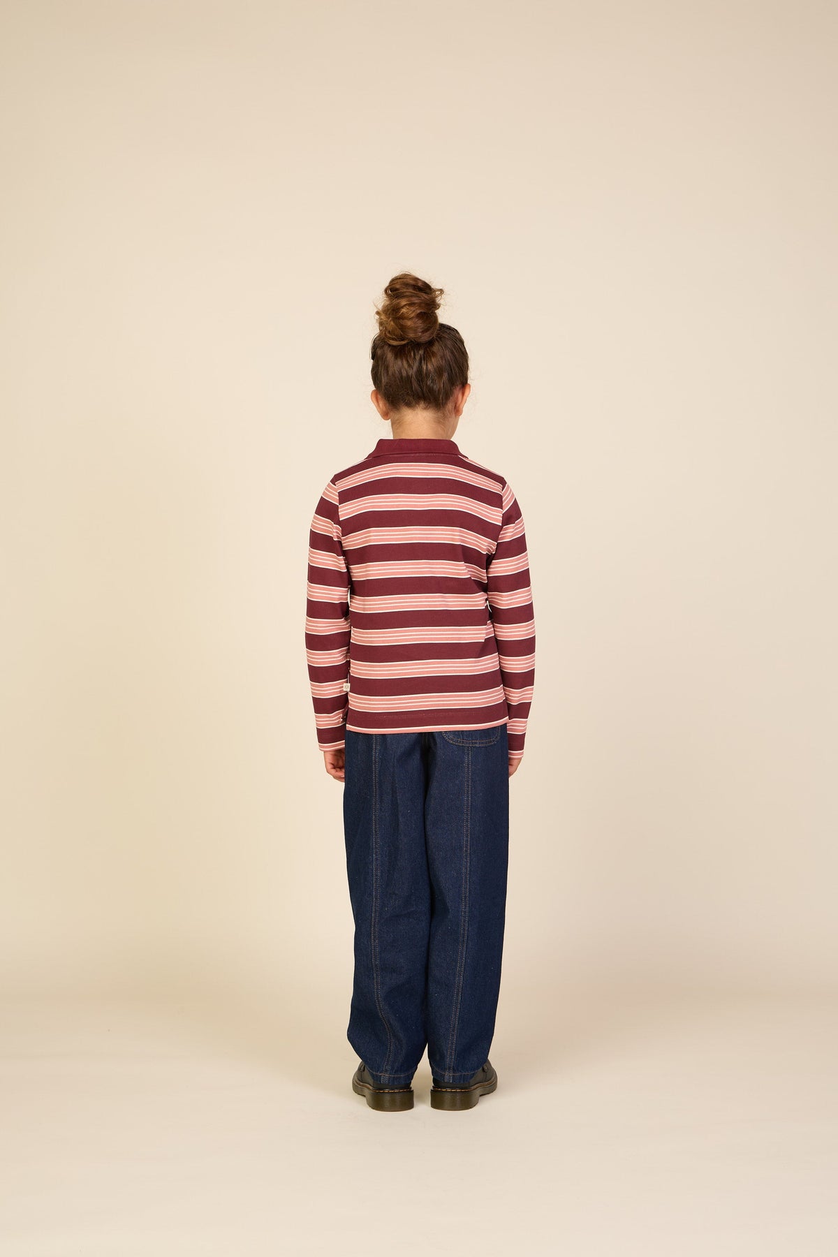 Stribet langærmet jerseypolo Tween - Bordeaux | 101698 Hope