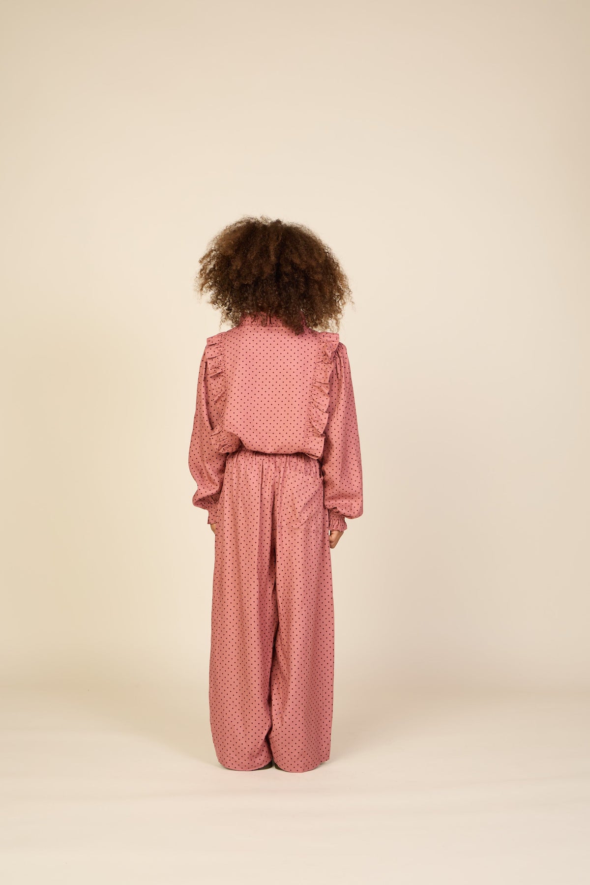 Prikket viskosebluse med flæser Tween - Dusty Rose/Bordeaux | 101661 Feline
