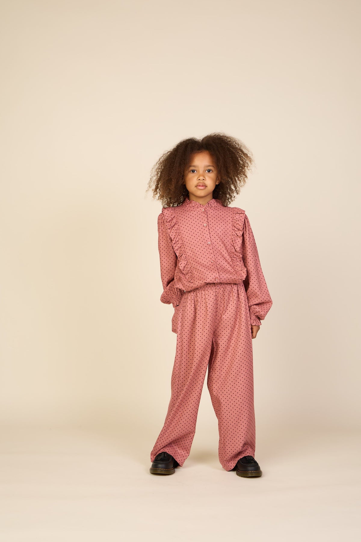 Prikkede bukser i viskose Tween - Dusty Rose/Bordeaux | 101659 Feline
