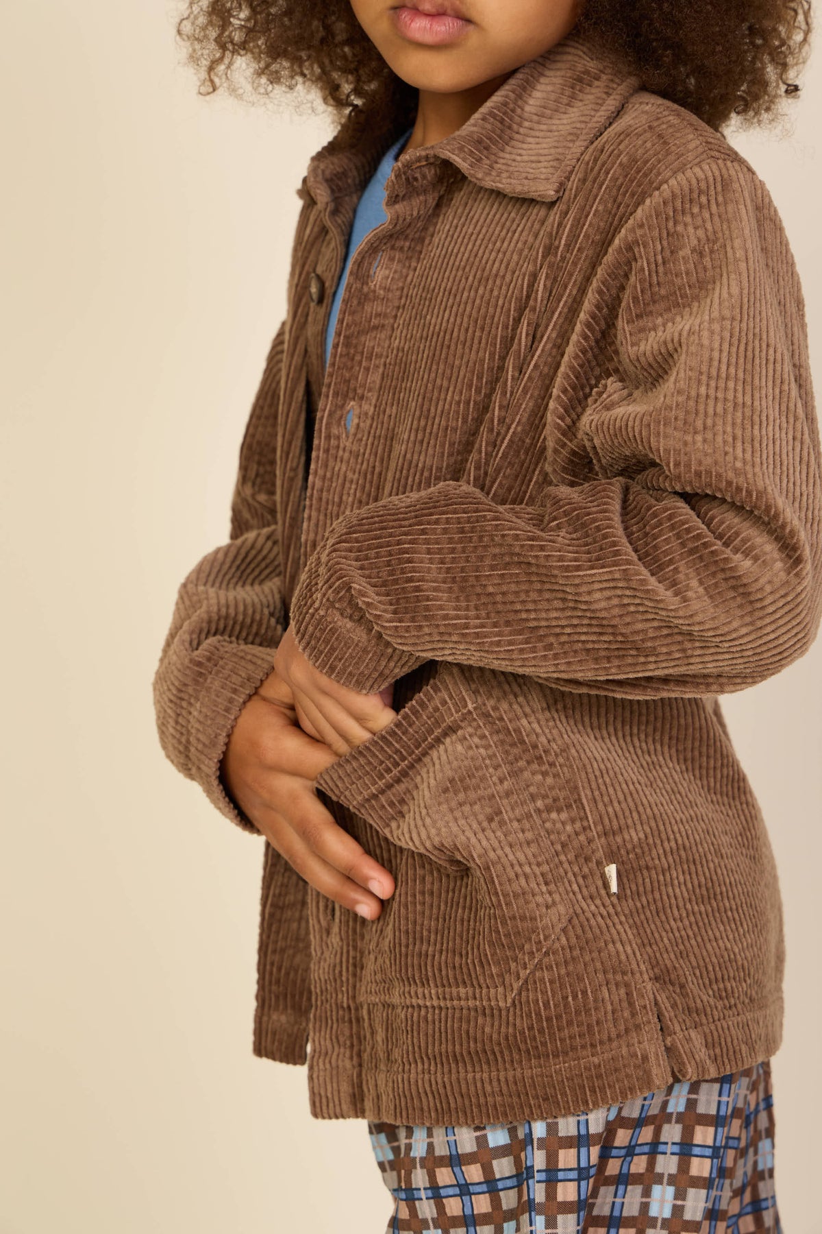 Fløjls-overshirt med store lommer Tween - Brown | 101682 Greta