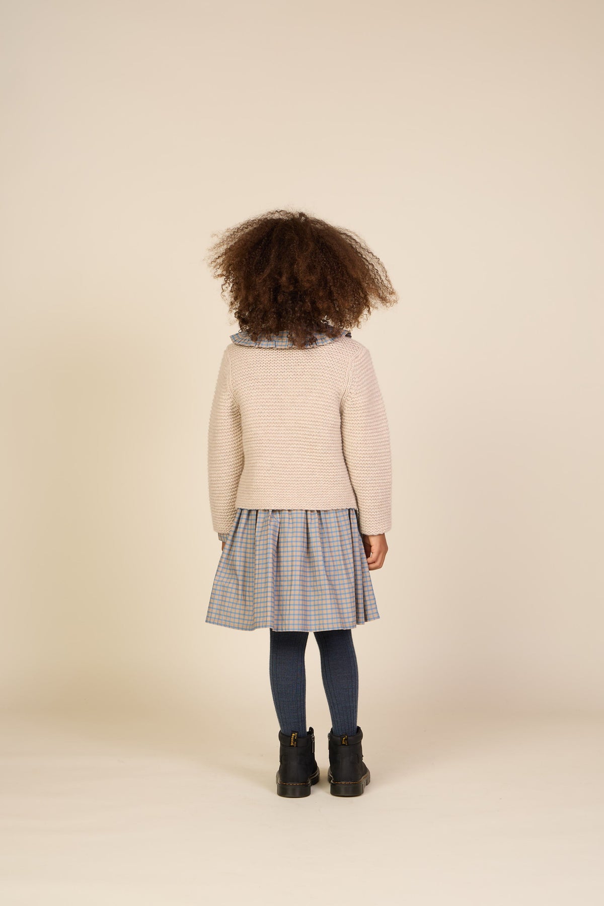Cardigan i Uldstrik - Tween - Caffe Latte Melange | 100875 Maya