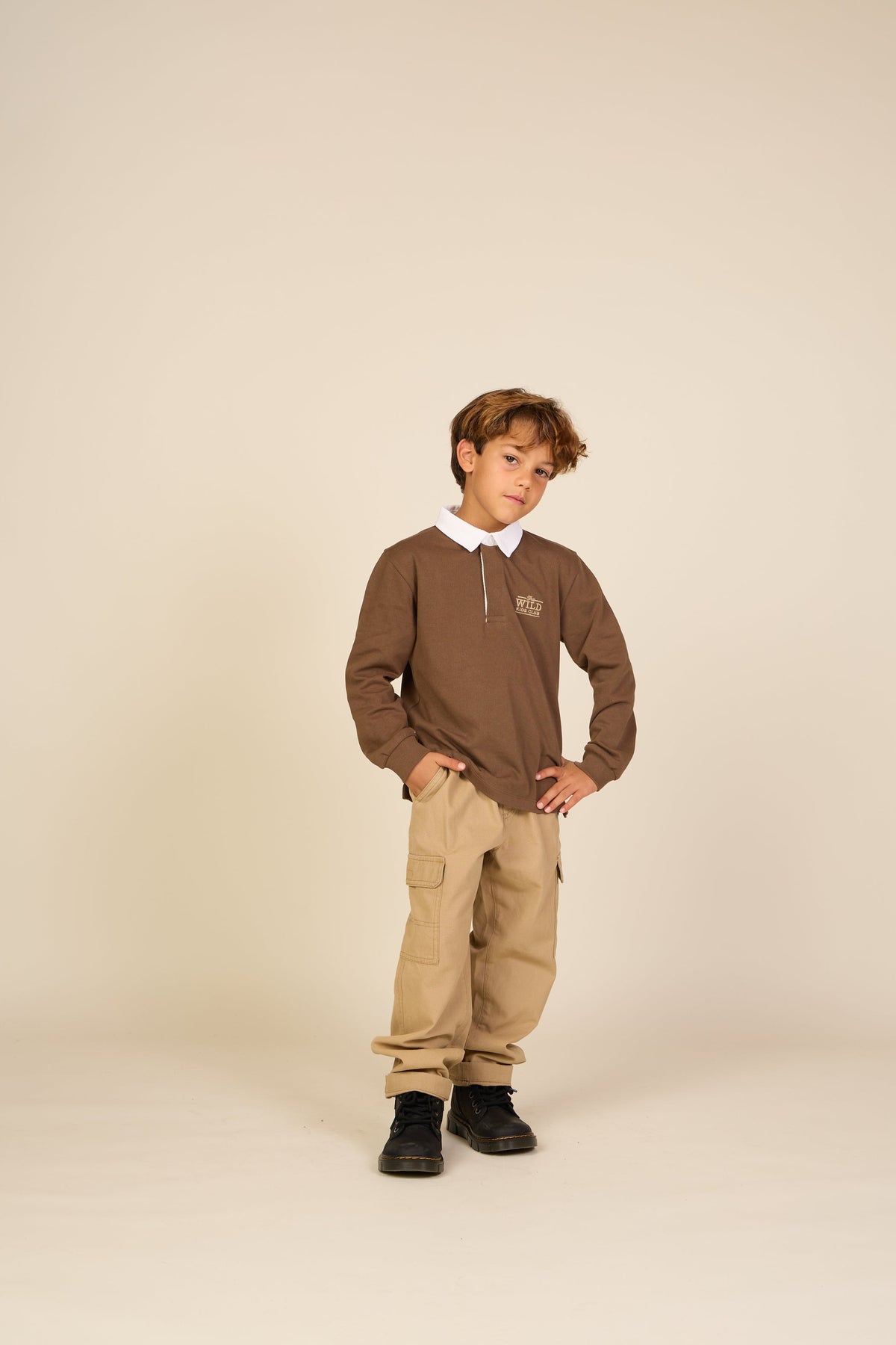 Langærmet jerseypolo Tween - Dark Brown | 101694 Ruben