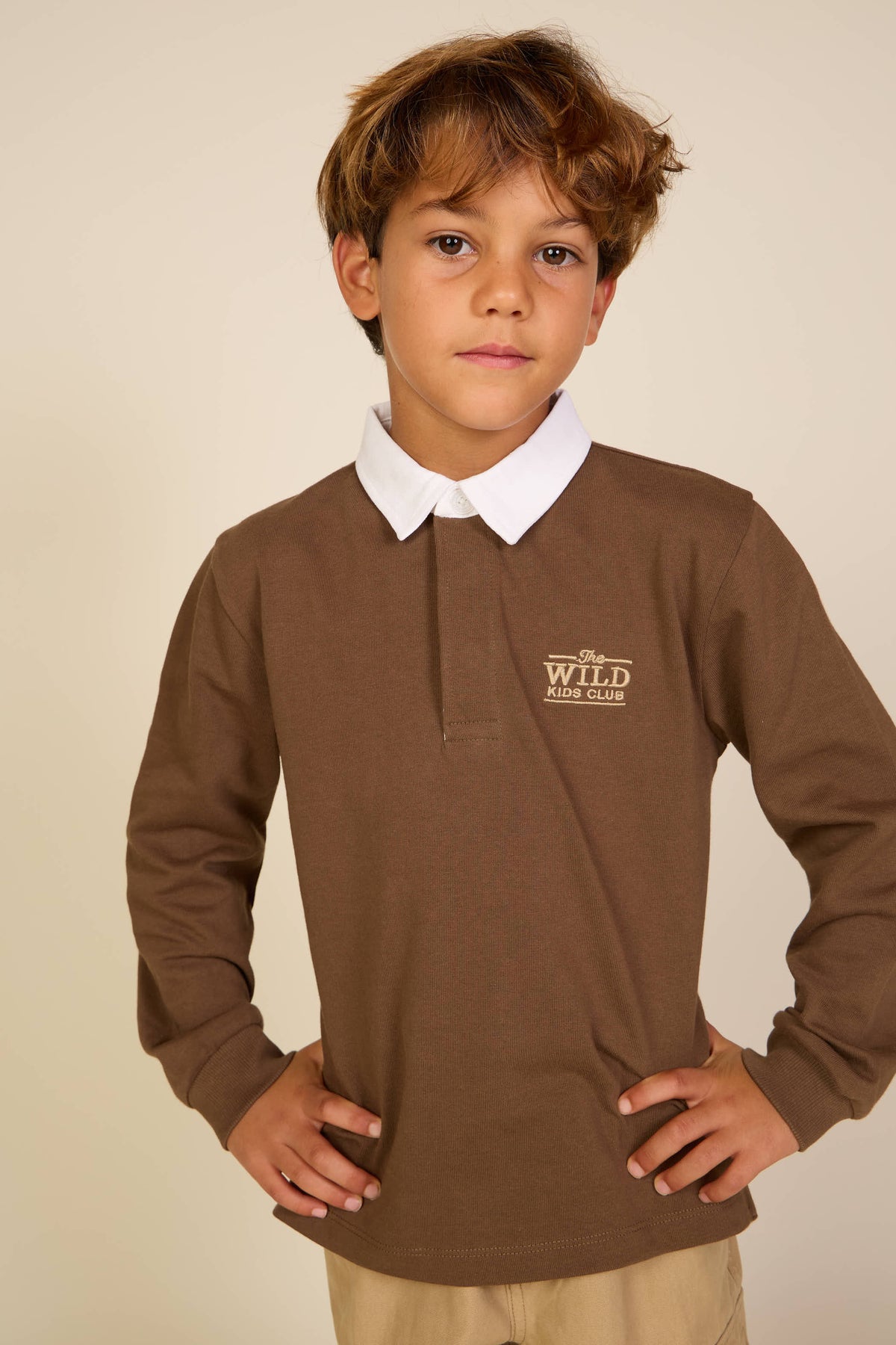 Langærmet jerseypolo Tween - Dark Brown | 101694 Ruben
