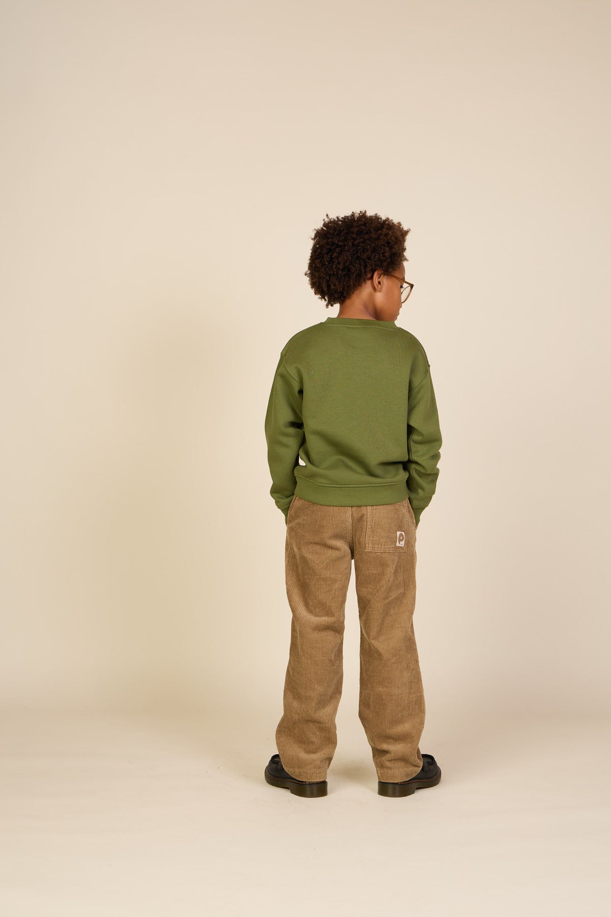 Rundhalset sweatshirt med smiley broderi Tween - Moss Green | 101576 Andrew