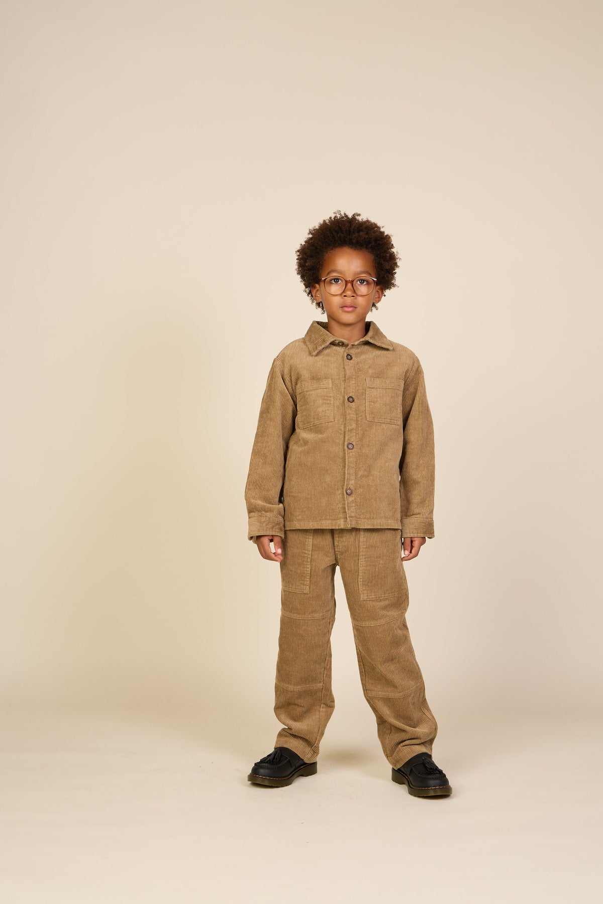 Fløjls-overshirt med påsatte lommer Tween - Khaki | 101540 Reed