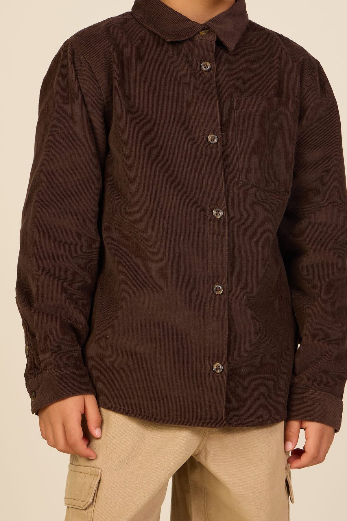 Fløjlsskjorte Kids - Dark Brown | 101655 Jonny
