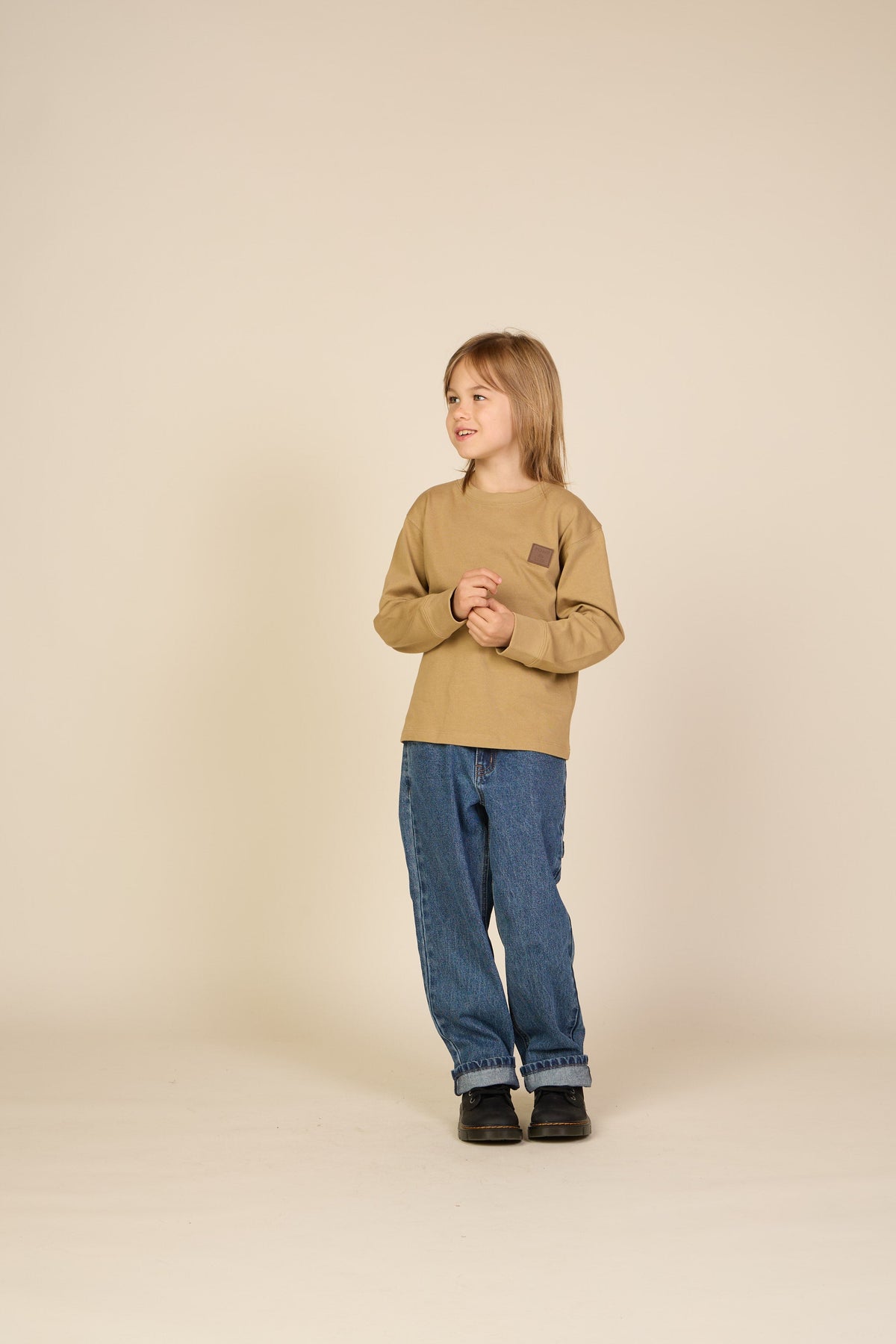 Langærmet T-shirt Tween - Khaki | 101704 Kobe