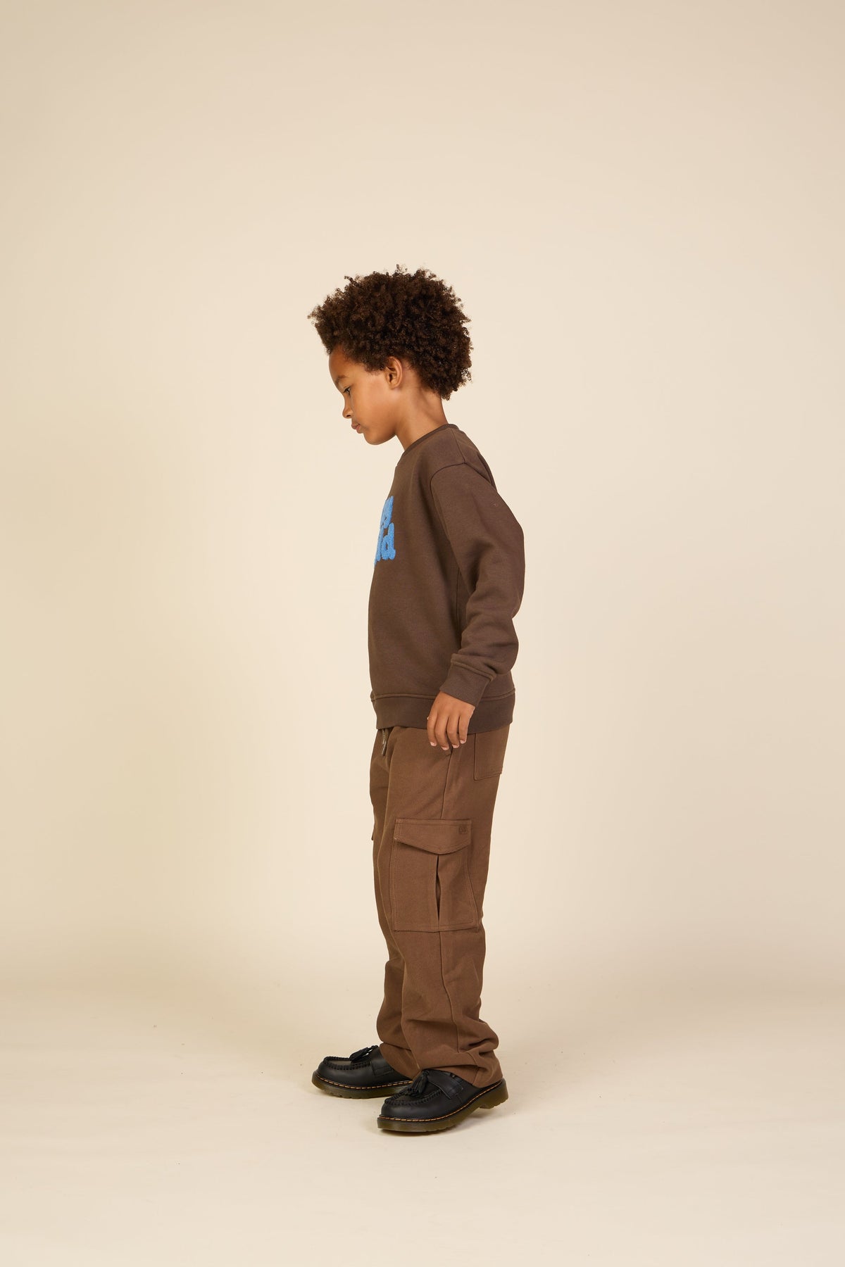 Cargo-joggingbukser i struktureret sweatkvalitet Tween - Brown | 101512 Wilder
