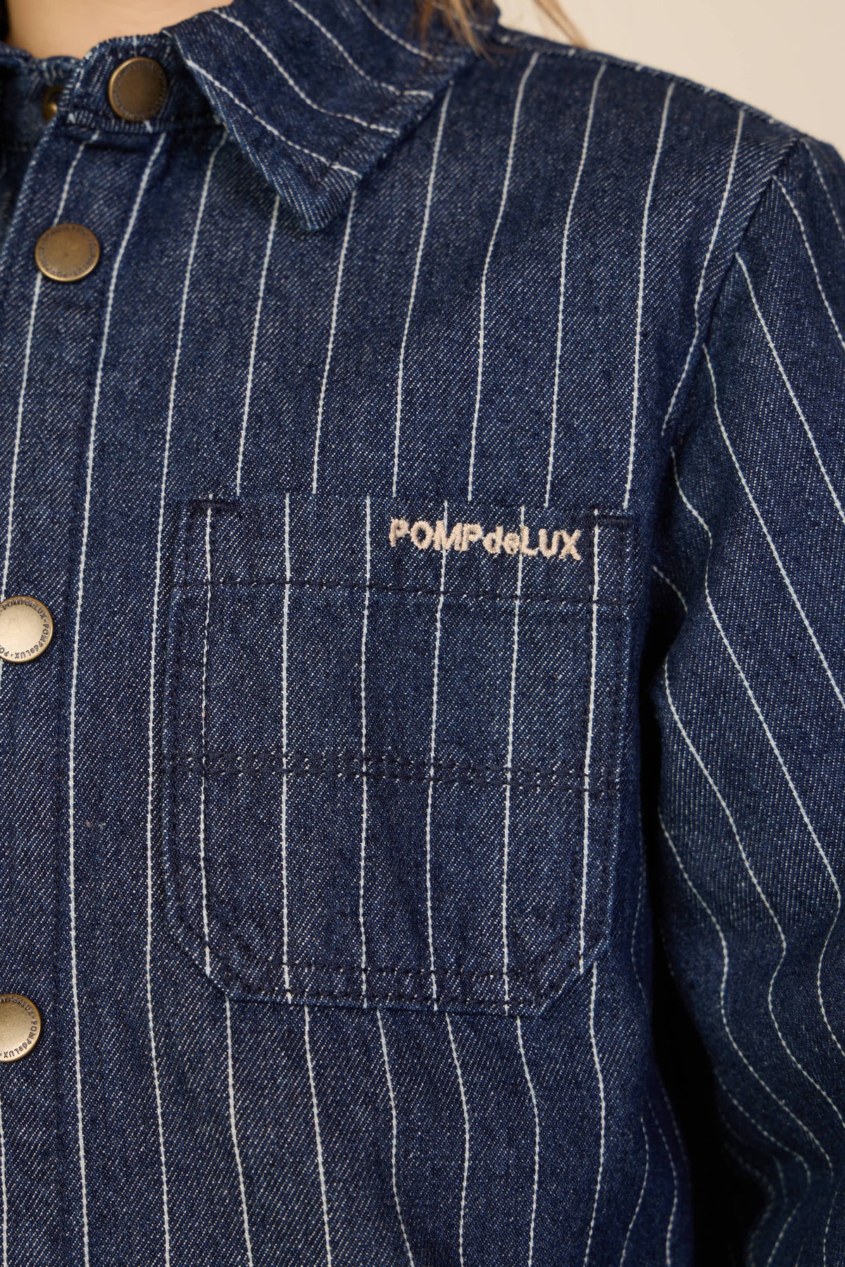 Nålestribet denim-overshirt Tween - Dark Blue | 101515 Austin