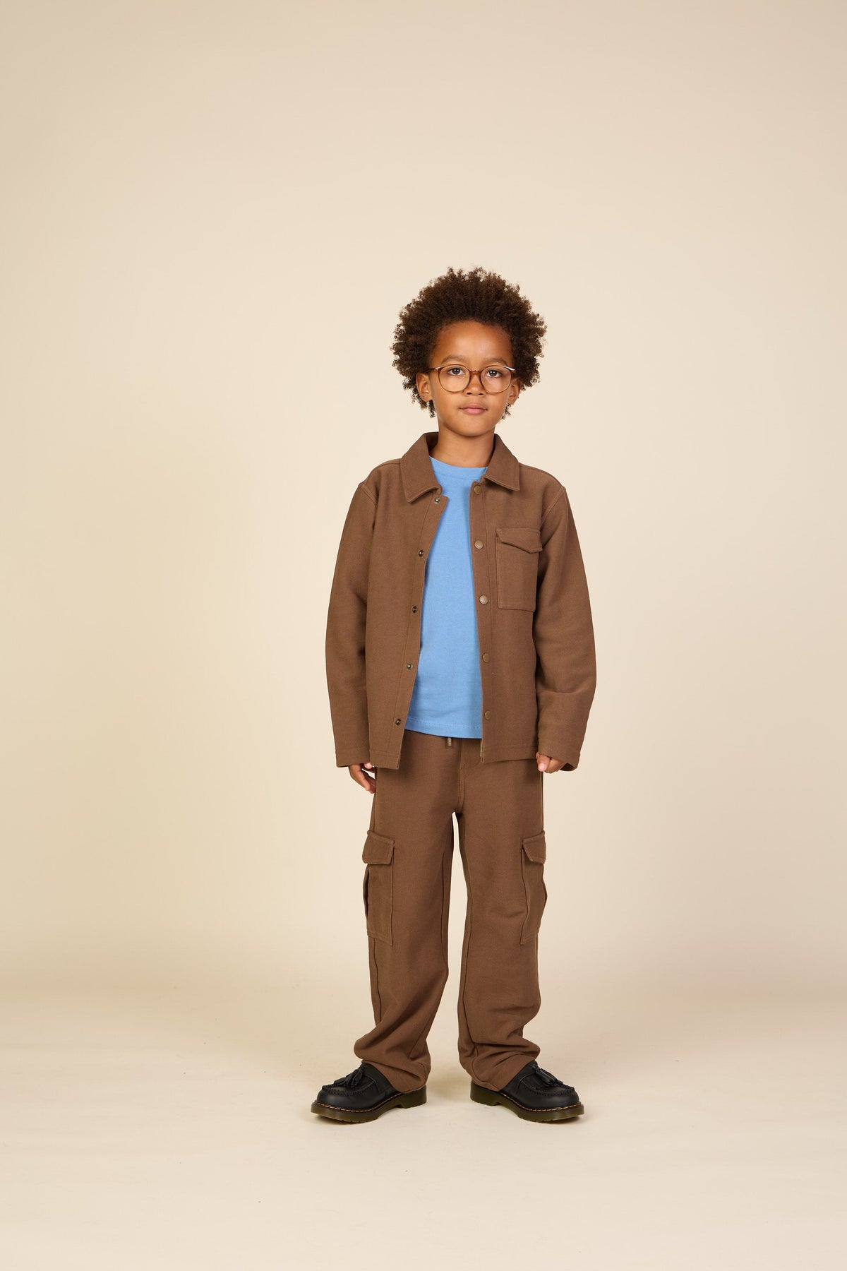 Overshirt i struktureret sweatkvalitet Tween - Brown | 101502 Wilder