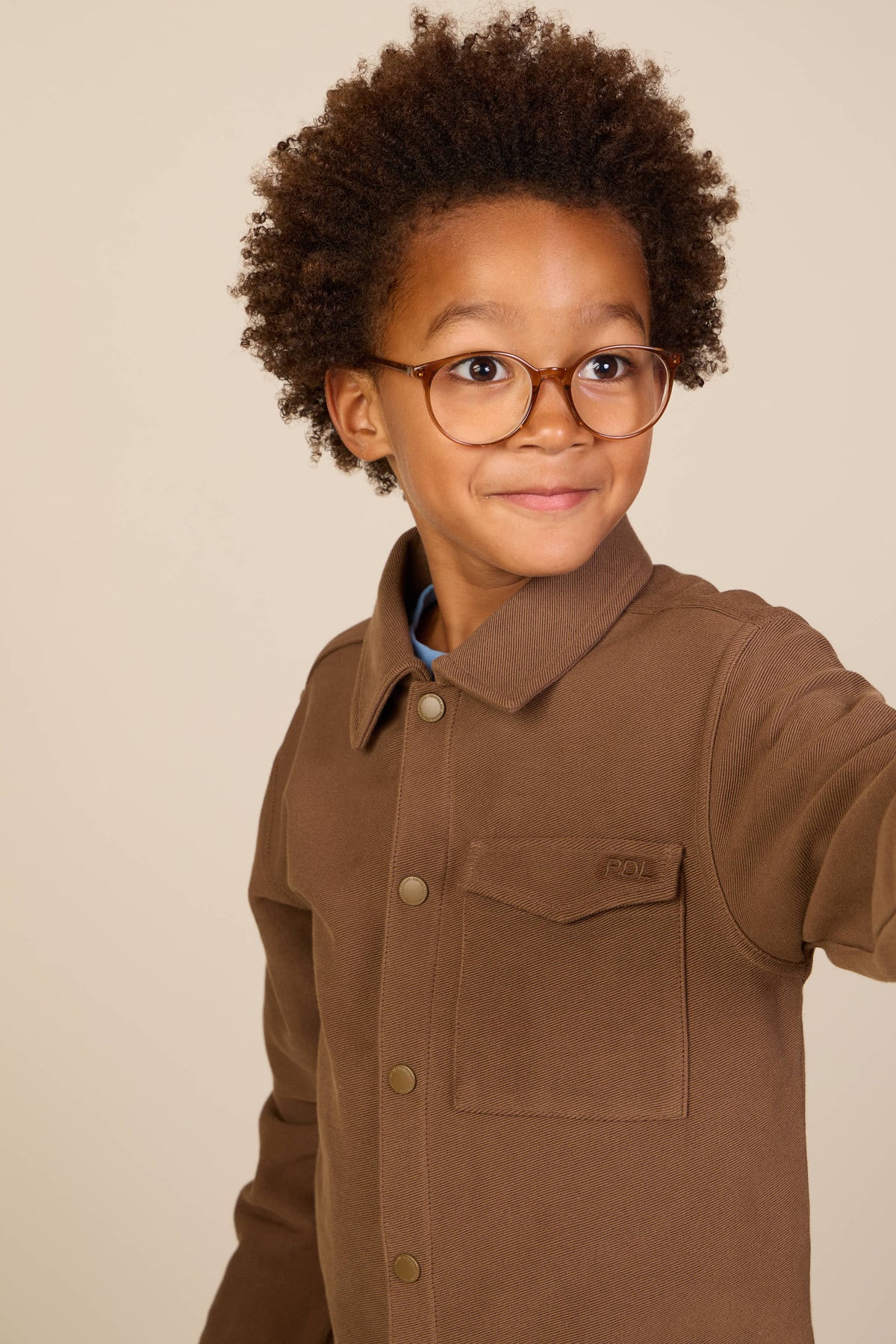 Overshirt i struktureret sweatkvalitet Tween - Brown | 101502 Wilder