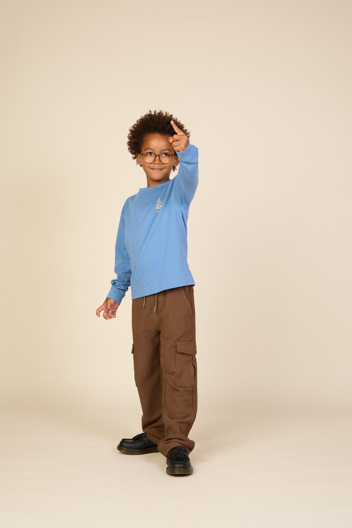 Langærmet T-shirt med rygprint Tween - Dusty Blue | 101708 Weston