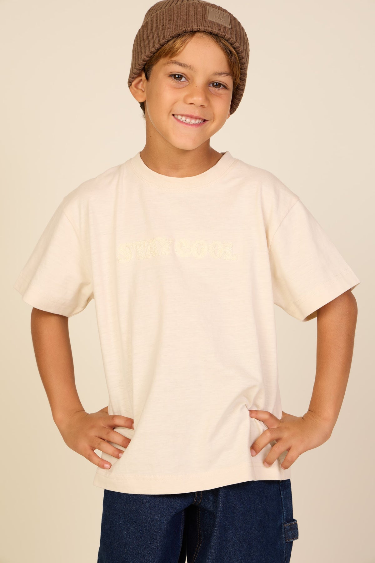 Slub jersey T-shirt med broderi - Tween - Offwhite | 101160 Villum