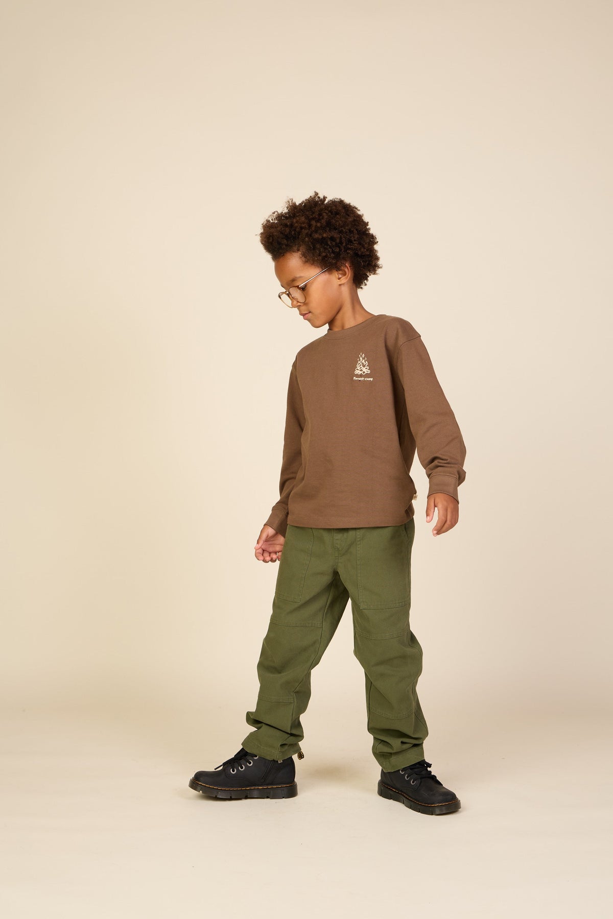 Langærmet T-shirt med rygprint Tween - Brown | 101710 Weston