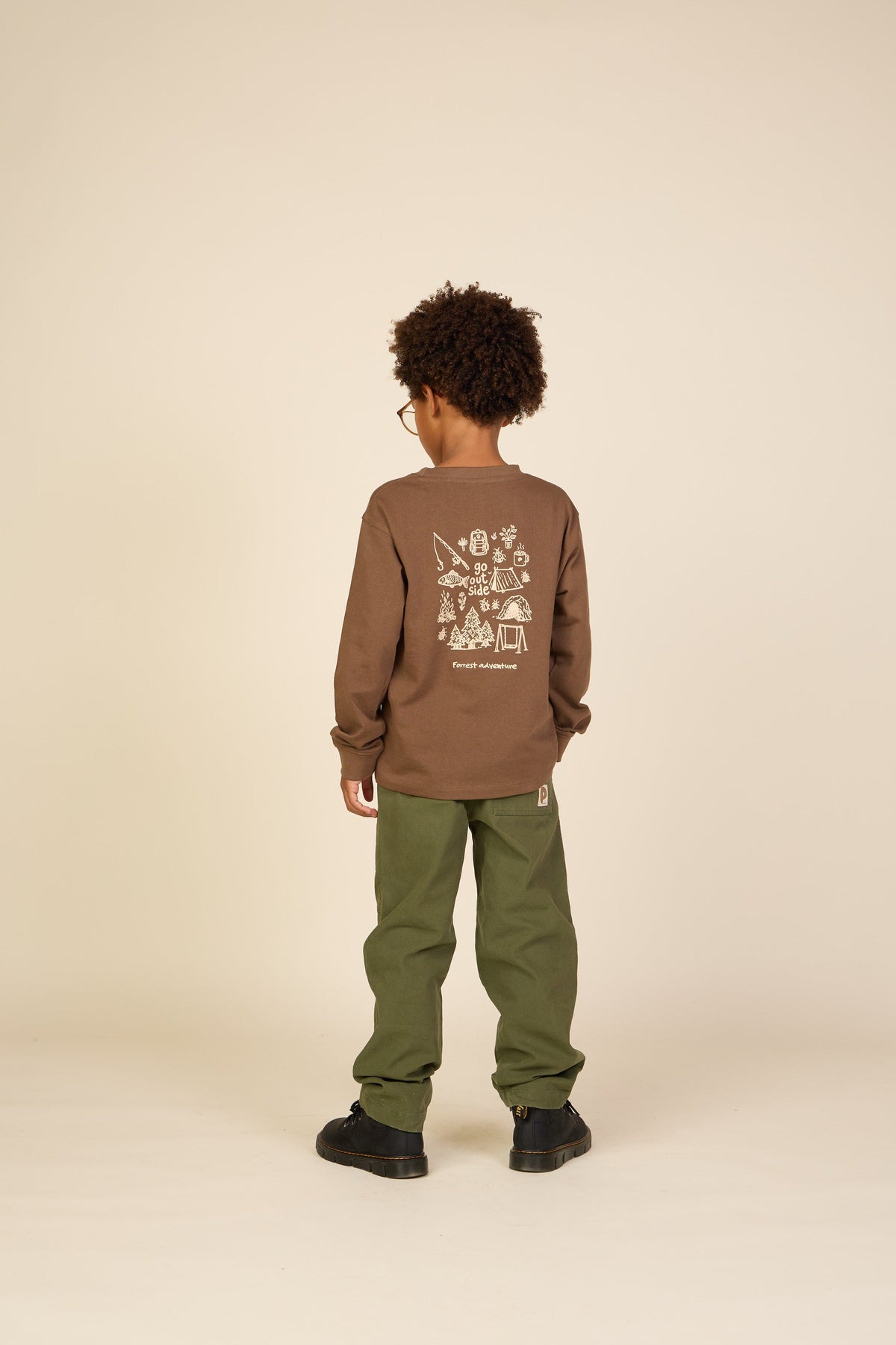 Langærmet T-shirt med rygprint Tween - Brown | 101710 Weston