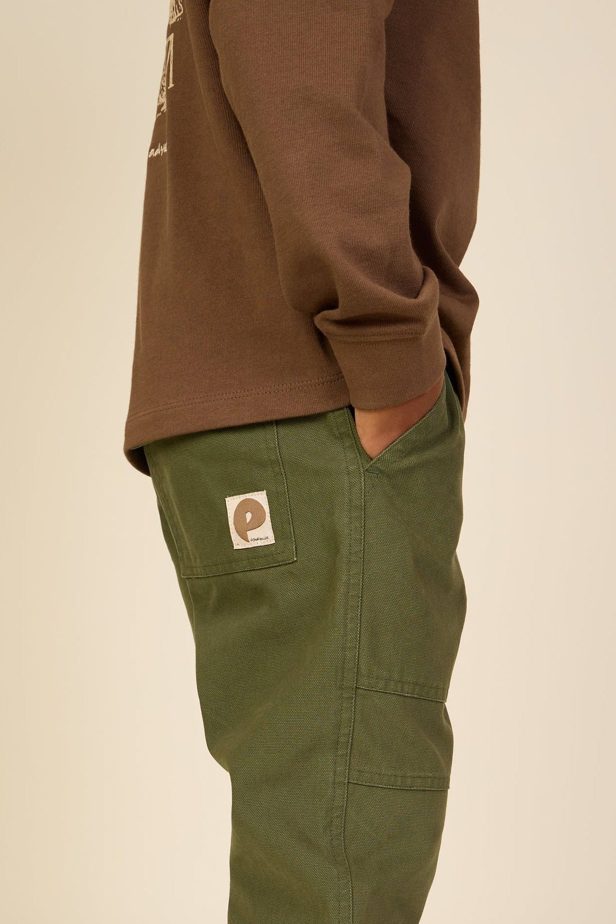 Canvasbukser med påsatte lommer Kids - Moss Green | 101535 Greyson