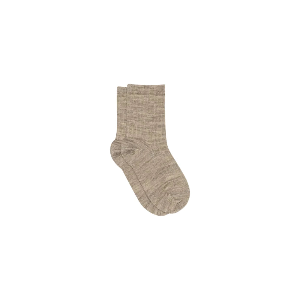 MP Ribstrikkede uldsokker - Tween - Beige Melange | 101725 MP 718
