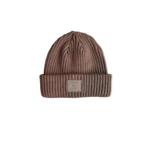 Ribstrikket bomuldshue - Kids - Brown | 101517 Todd