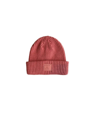 Ribstrikket bomuldshue - Kids - Dusty Rose | 101518 Todd