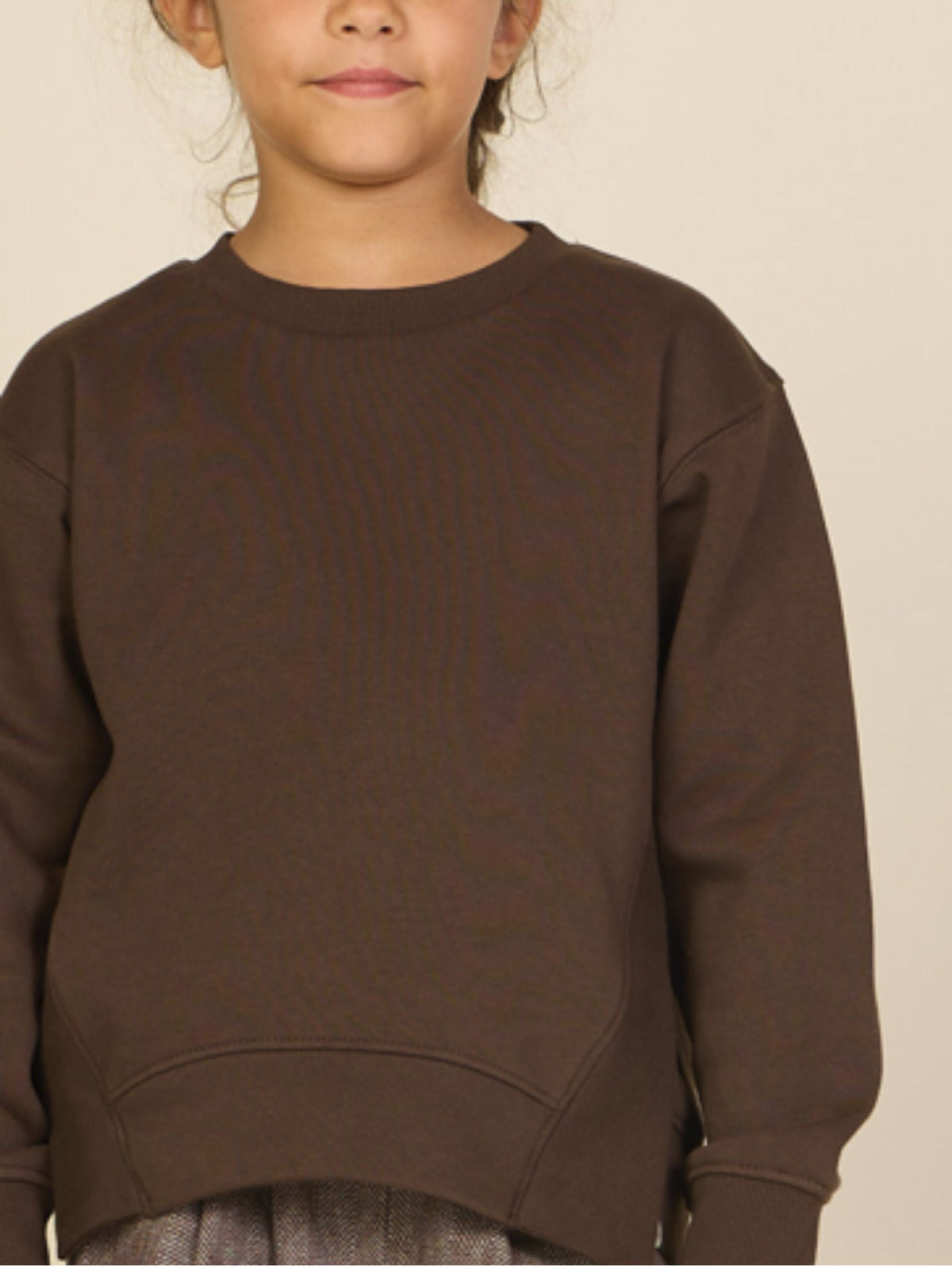Sweatshirt med ribdetaljer Tween - Dark Brown | 101627 Zoe
