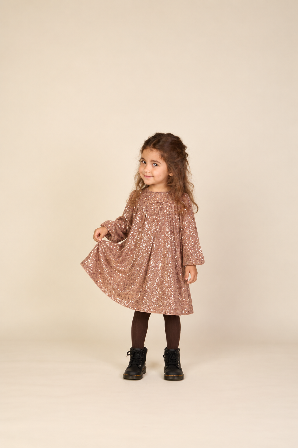 Pailletkjole Kids - Light Brown | 101675 Amber