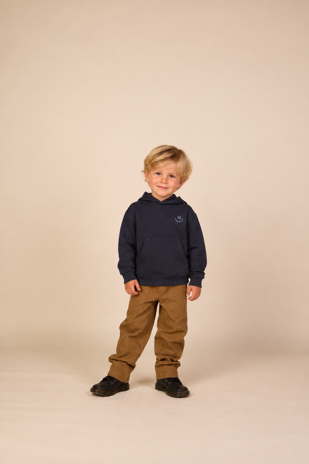 Hoodie med smiley broderi Kids - Navy | 101579 Andrew