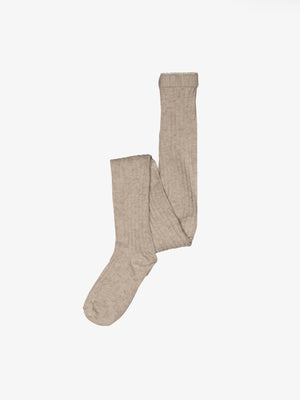 MP Ribstrikkede bomuldsstrømpebukser - Tween - Light Brown Melange | 101396 MP Cotton Rib Tights