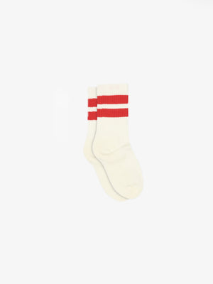 MP Retro stribede tennissokker - Kids - Cherry Red | 101349 MP Andy Socks