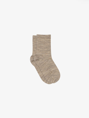 MP Ribstrikkede bomuldsstrømper - Tween - Light Brown Melange | 101374 MP Cotton Rib Socks